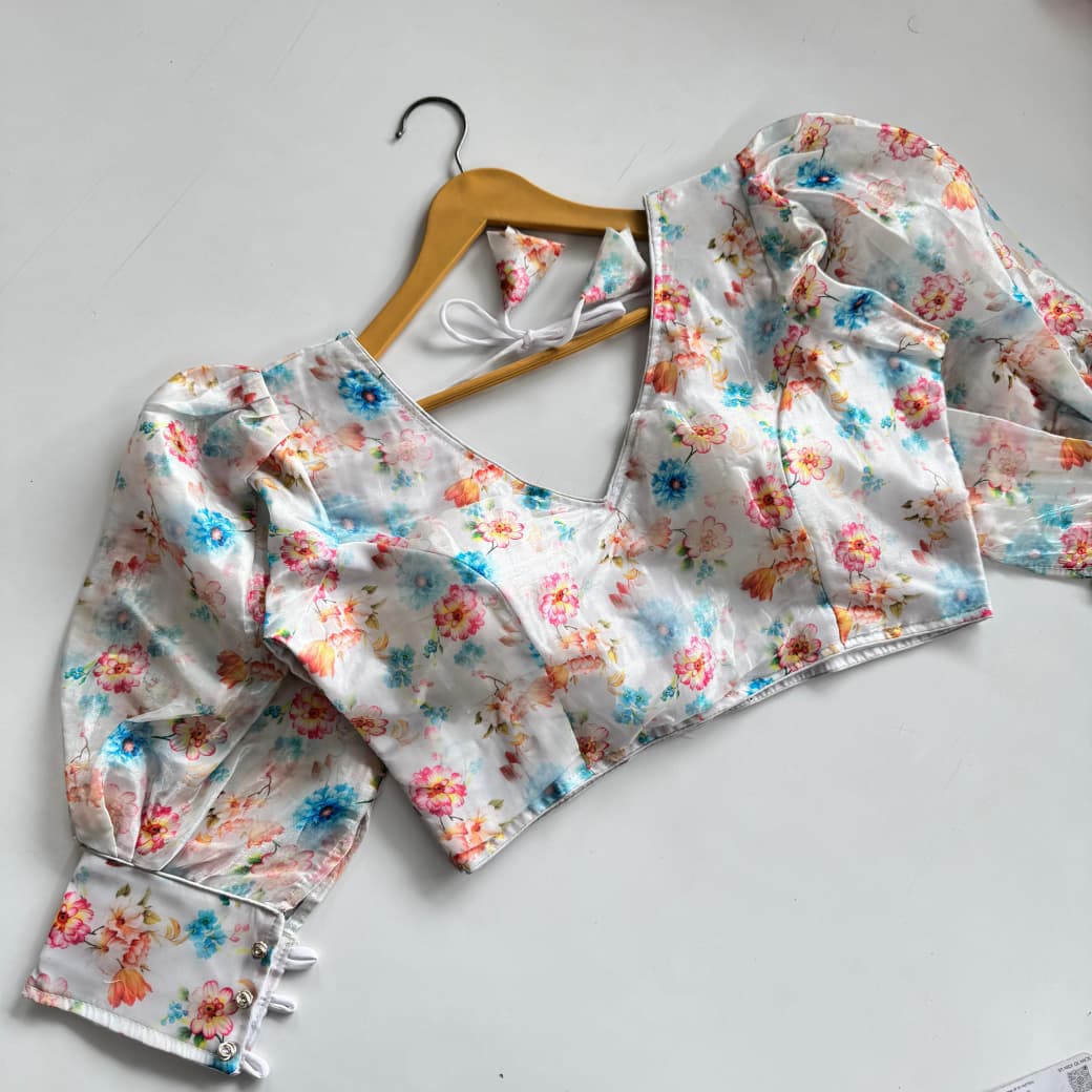 Kalamkari Organza Designer Blouse